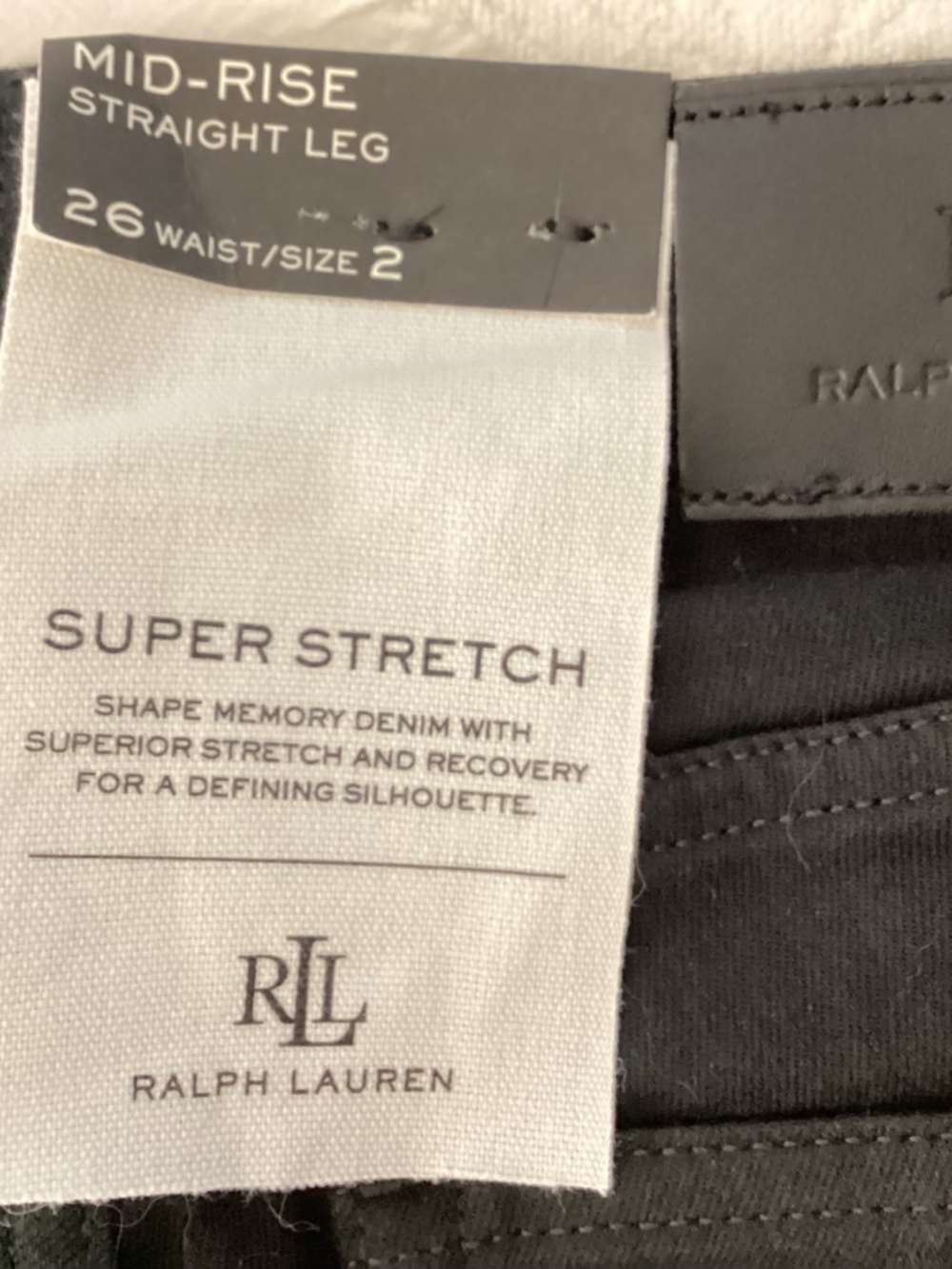 LAUREN RALPH LAUREN BLACK STRAIGHT LEG STRETCH JEANS SIZE 2 - Picture 7 of 13